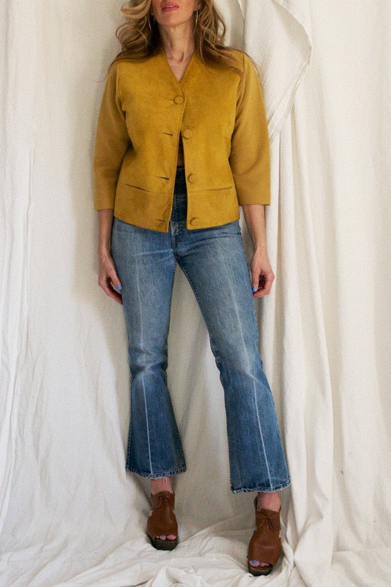 Vintage 60's Spicy Turmeric Italian Suede Knit Woo