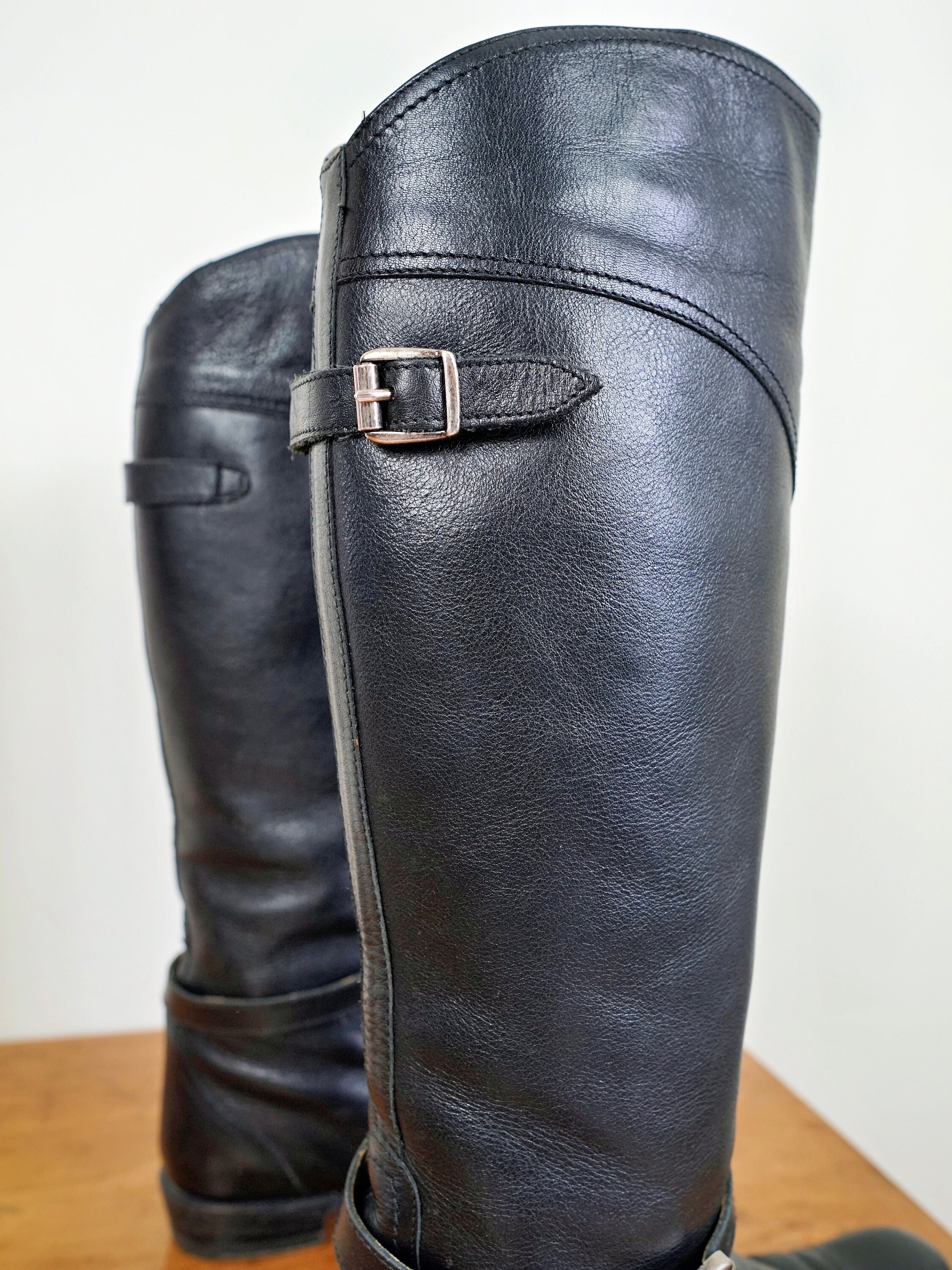 Frye Dorado Tall Equestrian Knee High Pull-on Black Soft  display picture 1