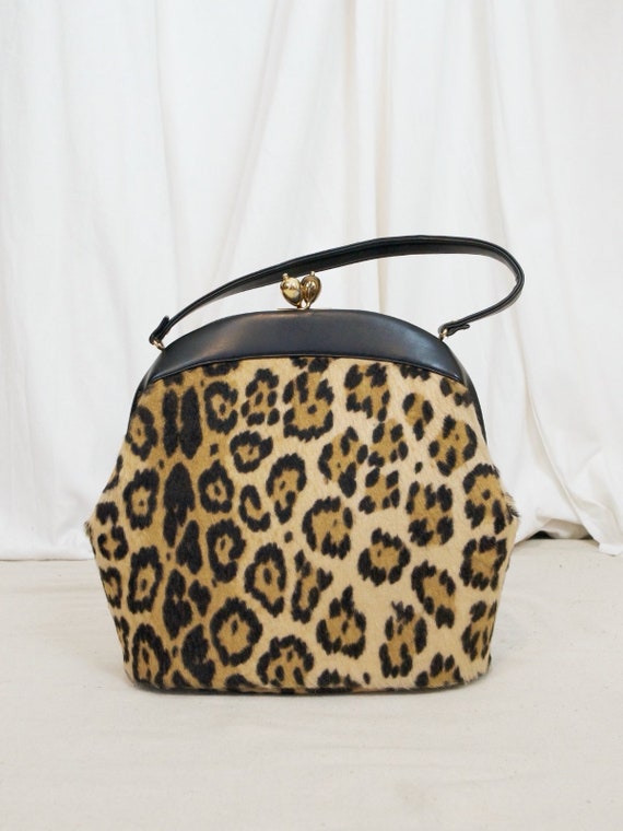 Small Tote Bag made from Tiger Print Fabric in Brown or Pink Rockabilly Punk 80s 90s Y2k