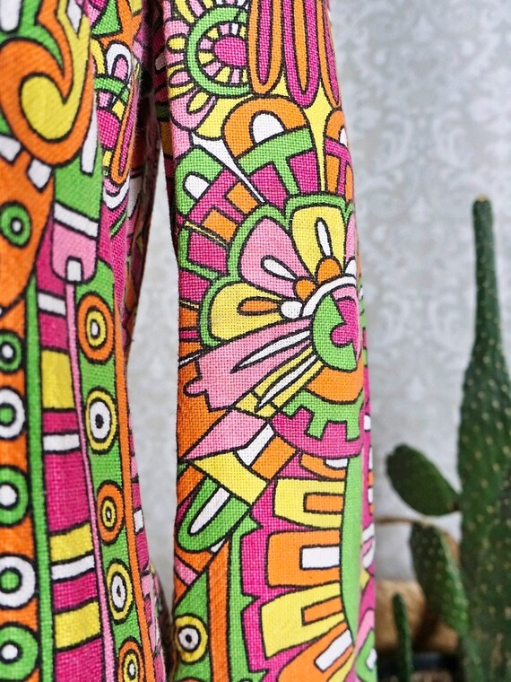 Vintage 60's Whimsical Handmade Cotton Colorful A… - image 5