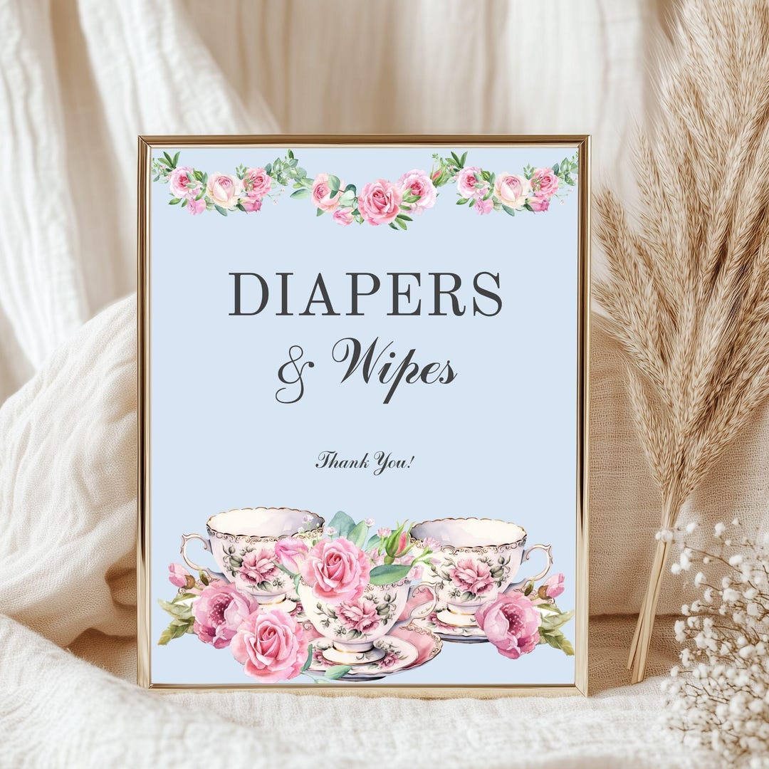 Diapers and Wipes Sign, Spill the Tea Gender Reveal Decor, High Tea ...