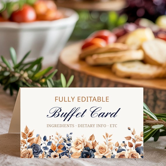 Baby Shower Buffet Tent Cards, Time for Tea Editable Food Labels