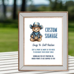 Blue Jean Baby Shower Sign, Editable 8x10 Custom Sign, Western Baby Shower Decor, Printable Template, Denim Baby Theme, Boy Shower, E2523