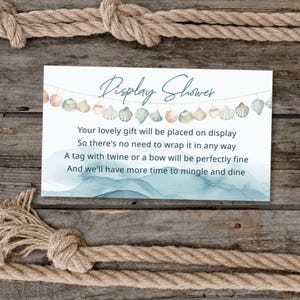 Tarjeta de presentación "Sea You Soon", inserto para baby shower oceánico, poema costero imprimible, nota de regalo playera editable sin envolver, E2528