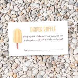 Popsicle Baby Shower Diaper Raffle Ticket: Summer Theme (Editable Template, Instant Download) E2530
