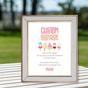 She&#39;s Ready to Pop Baby Shower Sign, Editable Popsicle Table Sign, Custom Digital Download Summer Party Decor, E2530
