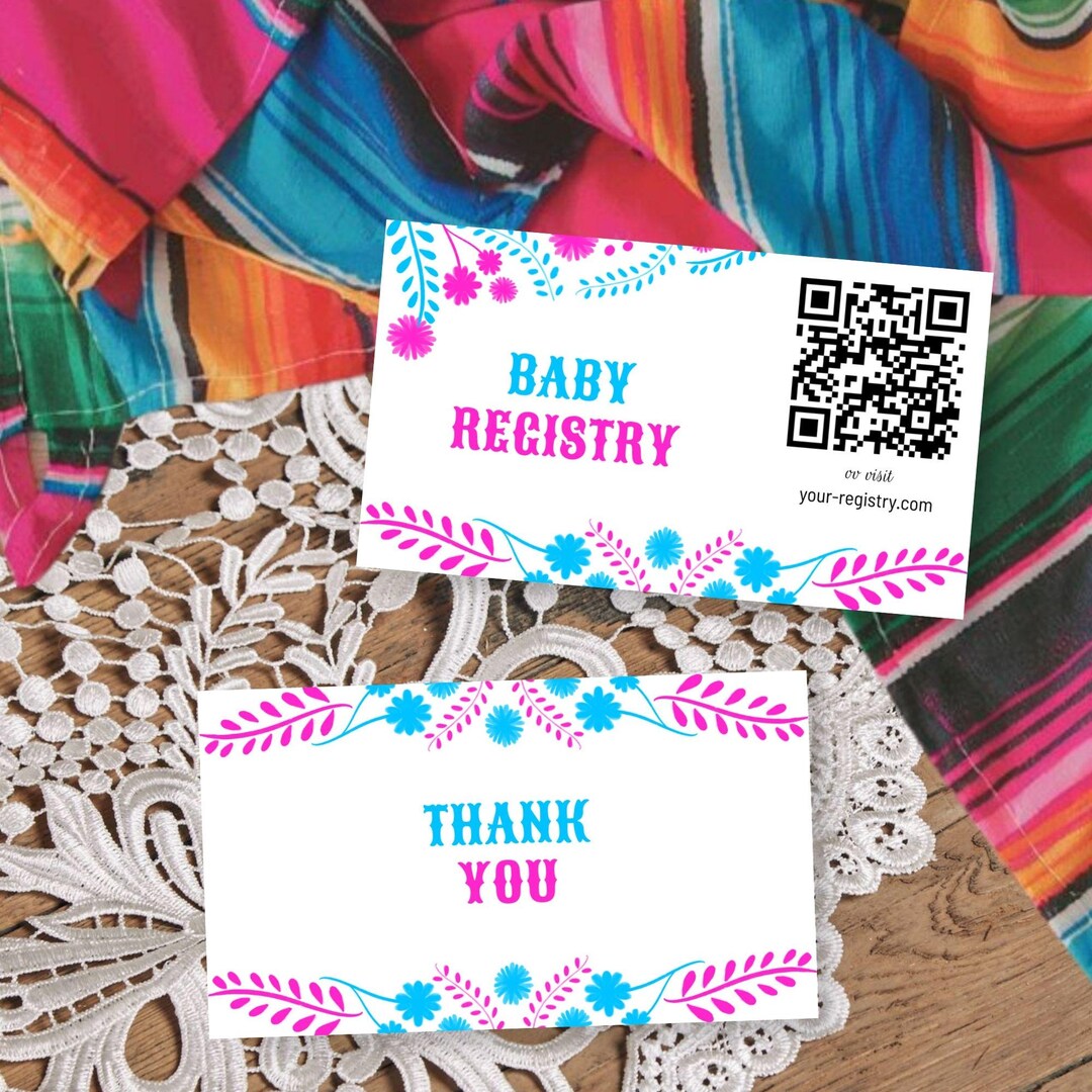 Cielito Lindo QR Code Baby Registry Card: Gender Reveal Gift (online ...