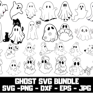 Ghost bundle svg, Ghost Svg, Halloween Svg, Cute Ghost Svg, Ghost Clipart, Halloween Clipart, Ghost Files For Cricut, Ghost Silhouette