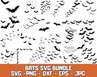 Bat SVG Bundle, Halloween Bat Clipart, Vampire Bat Cut File for Cricut, Silhouette, Spooky Night Bat Svg, Digital Download