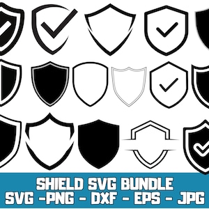 Shield SVG Bundle: Badges Clipart, Cut Files for Cricut (Digital Download