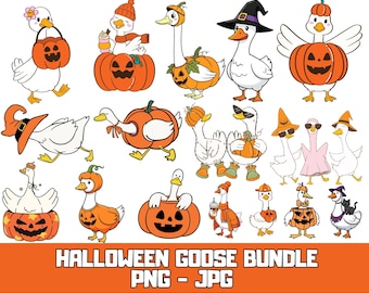 Lot Halloween Goose SVG : dessins PNG effrayants (téléchargement numérique)