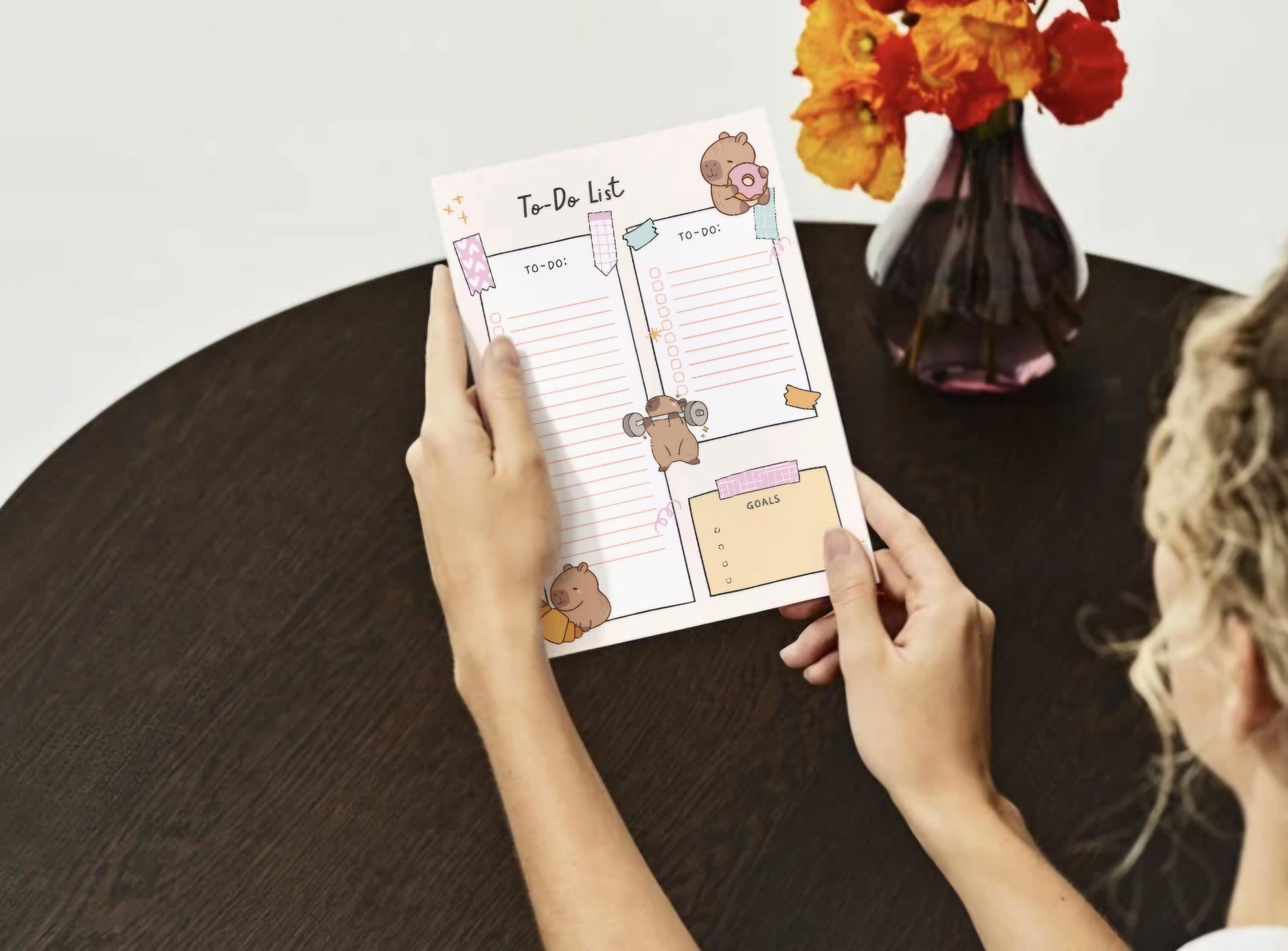 Kawaii Capybara To-do List | Cute Pastel to Do List Printable ...