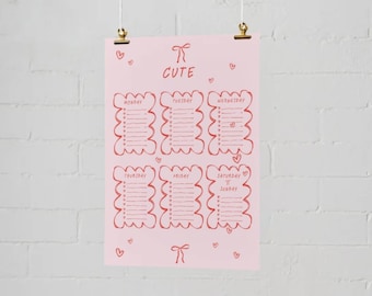 Cute Digital Weekly Planner – Pink & Red Aesthetic | PDF for GoodNotes, iPad, Printable | Kawaii Week Organizer | Colorful Weekly Planner