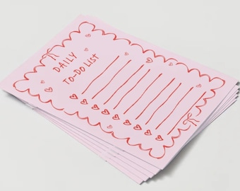 Cute Digitally To-Do List – Pink & Red Aesthetic |Printable | Task Planner Checklist | PDF | Digitally Download | Color | Colorfull
