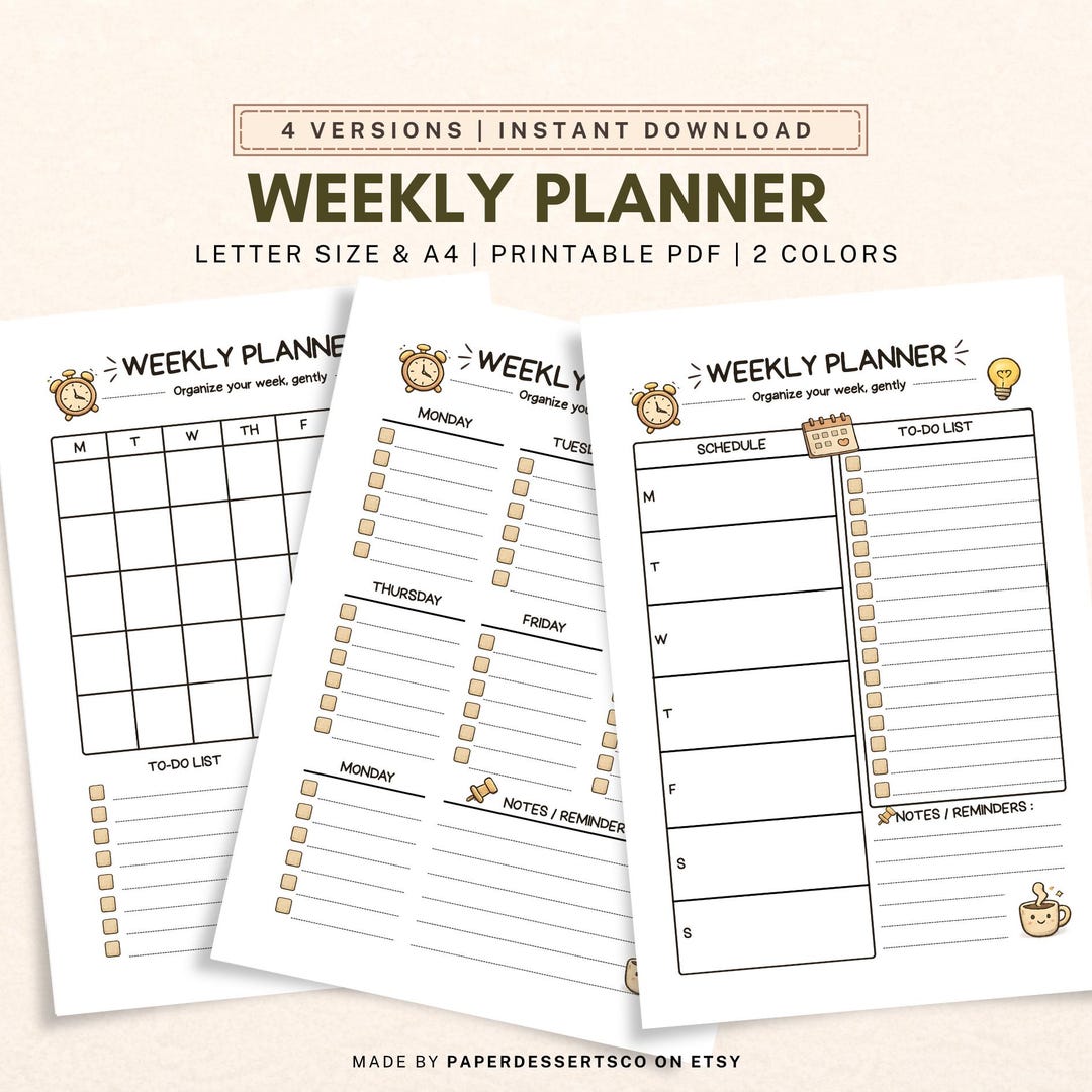 Weekly Plan Schedule.pdf Weekly Planner Printable PDF, Weekly Schedule Template, to Do List ...