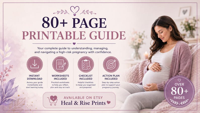 High-risk Pregnancy Guide | Printable Planner, Workbook, Journal (80 ...