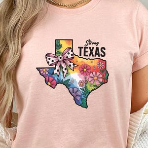 Hill Country Support Tee, Kerrville Strong Texas Flood Relief Shirt, Guadalupe River Fundraiser, Texas State Outline Floral Top