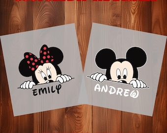Custom Disney DTF Transfer with Names, Personalized Mickey Minnie Design, Ready To Press Matching Family or Couple Disney Shirt Artwork