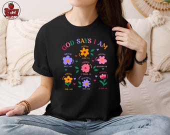 God Says I Am Kids Christian T Shirt, Faith Based Children Shirt, Bible Verse Kids Tee, Religious Gift for Boys Girls, Church Youth Shirt