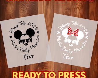 Custom Disney 2026 Trip DTF Transfer, Ready to Press Personalized Iron On Transfer, Making Family Memories Disney Shirt Design