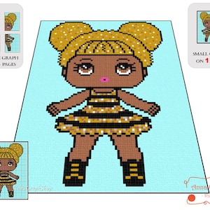 Doll Graph * C2C * Row by row * Digital pattern * PDF download * Crochet Blanket * Graphgan * Instant Download * NO counts or instructions
