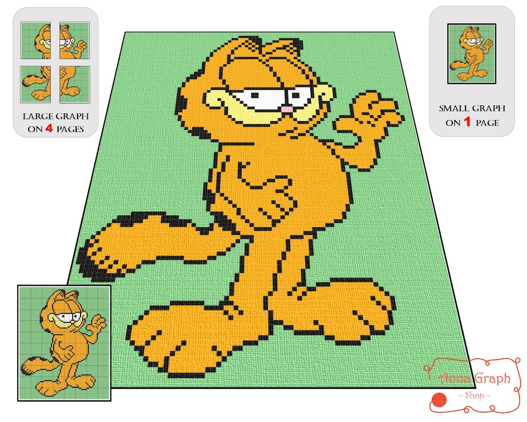 Orange Cat Crochet Blanket Graph Pattern, C2C (PDF Download) - Etsy