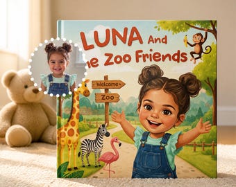 Personalized Zoo Storybook, Custom Birthday Gift Storybook for Children, Zoo Animals Adventure, Kids Name Book, Toddler Keepsake Gift