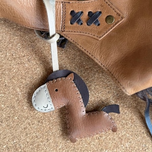 Horse Bag Charm - Leather charm keychain, animal bag charm, cute bag charm, customized keychain, horse keychain, horse lovers
