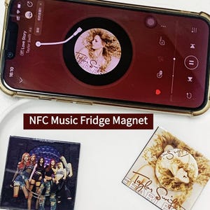 Custom NFC Music Plaque | Personalized Fridge Magnet | Custom Song Code | Photo Gift for Friend | Spotify Style Gift