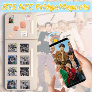 Aimant pour réfrigérateur musique NFC BTS | Cadeau BTS K-pop | Numérisez pour lire le morceau | Cadeau de fan de l'armée | Cadeau de fan