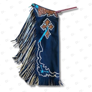 Hand-Tooled Leather Rodeo Chaps, Western Bull Riding Gear