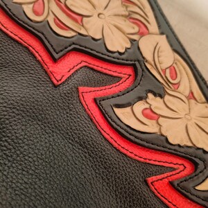 Hand-Tooled Leather Rodeo Chaps | Custom Western Chaps | Fringe Bull Riding, gift for him image 12