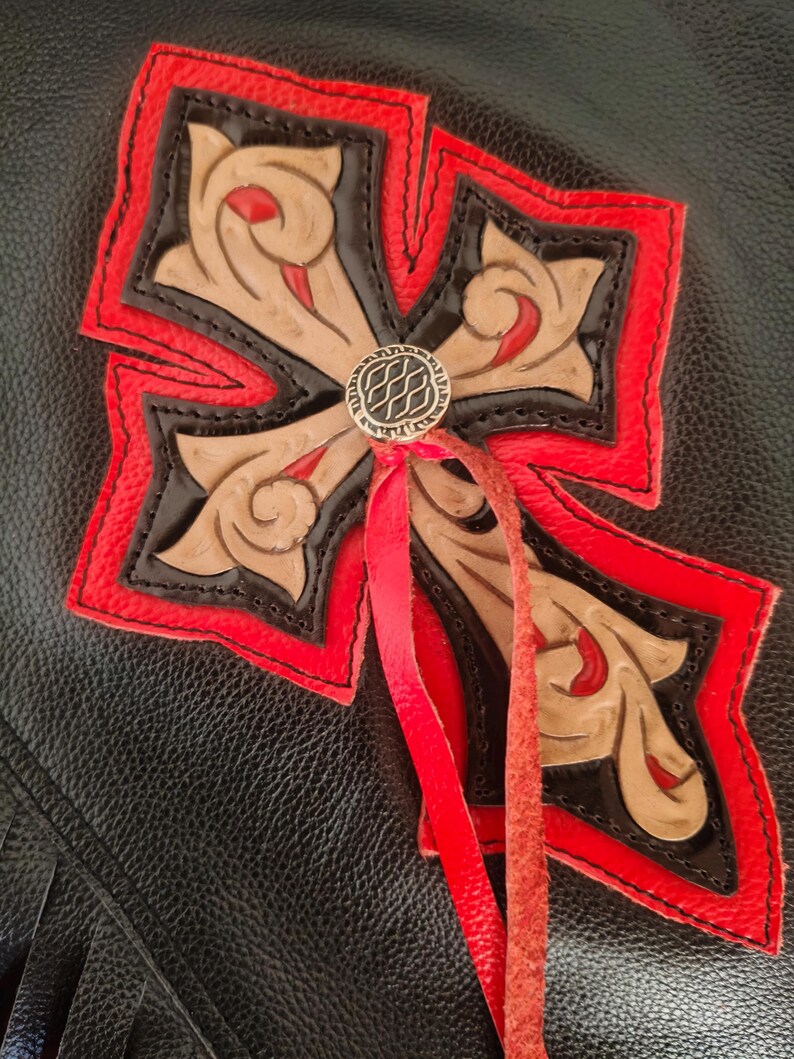 Hand-Tooled Leather Rodeo Chaps | Custom Western Chaps | Fringe Bull Riding, gift for him image 9