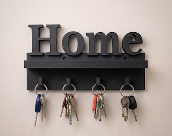 Schlüsselbrett 3D Druck | Schlüsselaufhänger Wand HOME | Schlüsselleiste Flur Deko | Schlüsselhalter Wand Geschenk Einzug
