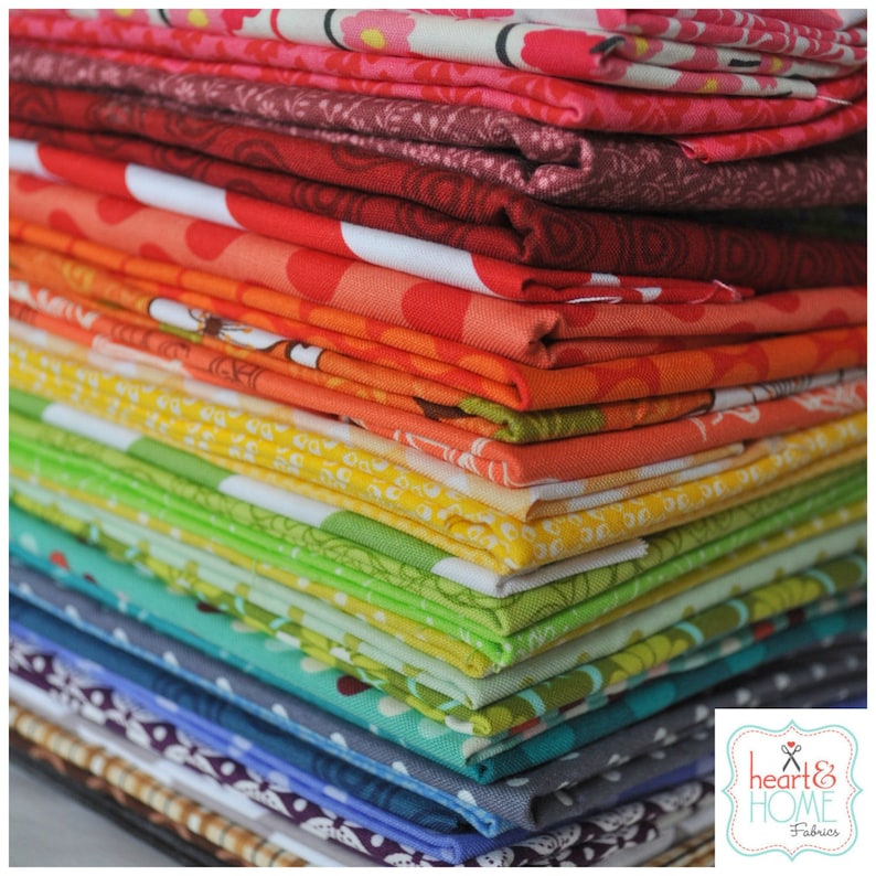Designer Fabric Scrap Bag Rainbow, over 2 yards total, 100% cotton, Free Shipping image 1