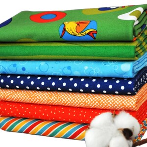 Celebrate Seuss Character Toss Green 7 Fat Quarters Bundle for Robert Kaufman, 1 3/4 yards total, Free Shipping