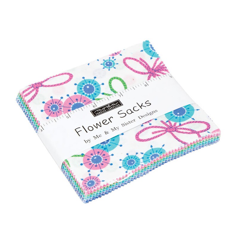 42 pieces Flower Sacks 5 Squares Charm Pack by Me /& My Sister for Moda