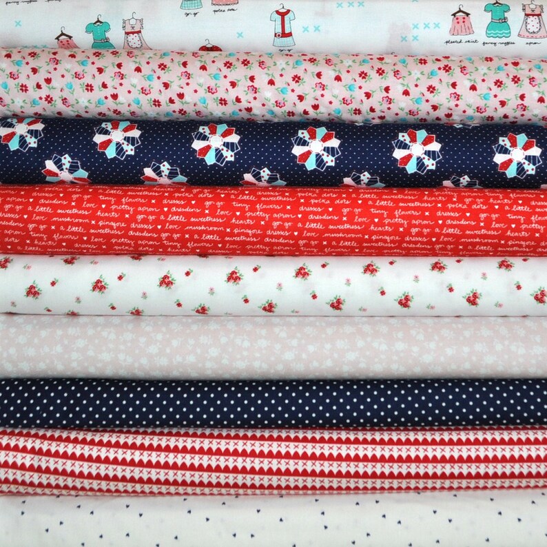 2 14 yards total A Little Sweetness White 9 Fat Quarters Bundle by Tasha Noel for Riley Blake