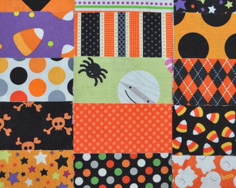 Halloween Fabric 5" Squares Charm Pack, 30 pieces, 100% cotton, Free Shipping