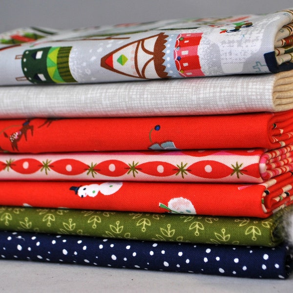 Way Up North 7 Fat Quarters Bundle by Jill Howarth for Riley Blake, 1 3/4 yards total