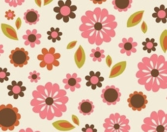 Indian Summer Cream Floral by Zoe Pearn for Riley Blake, 1/2 yard