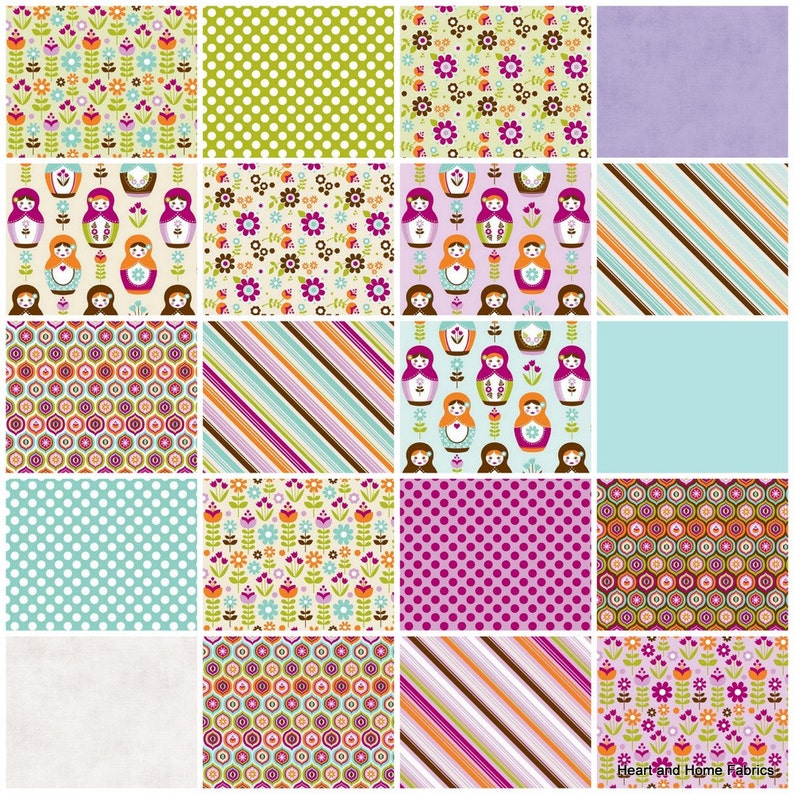 Little Matryoshka Main Purple by Carly Griffith for Riley Blake, 1/2 yard image 2