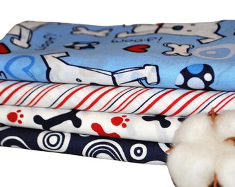 Woof! Woof!-B 4 Fat Quarters Bundle, 1 Yard Total