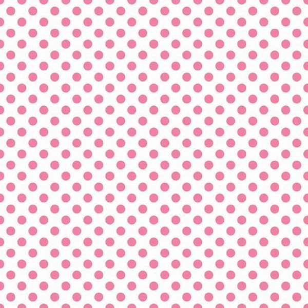 Dots Hot Pink on White Small by RBD Designers for Riley Blake, 1/2 yard