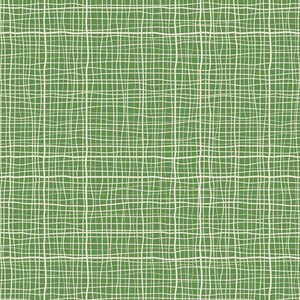 May include: A seamless pattern of white lines forming a grid on a green background. The lines are slightly wavy, giving the pattern a textured look.