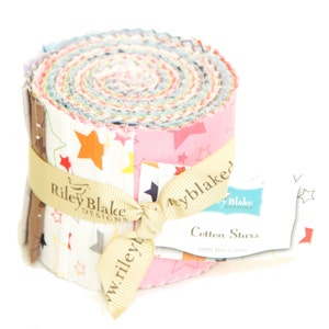 Stars 2 1/2&quot; Strips Rolie Polie for Riley Blake, 13 pieces