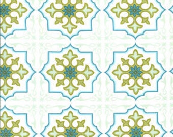 Sanctuary Temple Tiles Seafoam by Patty Young for Michael Miller, 1/2 yard