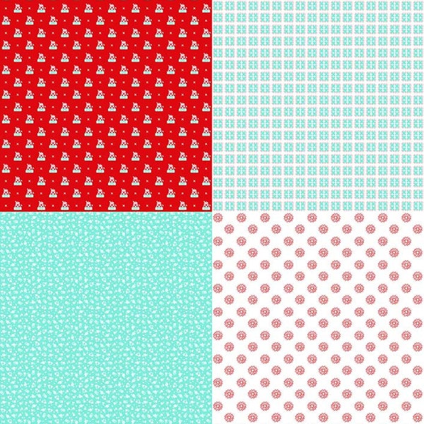 A Little Sweetness Aqua Fat Quarter Panel by Tasha Noel for Riley Blake, 1 yard