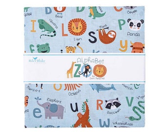 Alphabet Zoo 10" Squares Stacker by Dani Mogstad for Riley Blake, 42 pieces