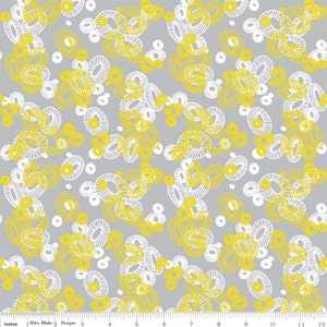 Maritime Modern Ocean Flower Gray by Marin Sutton for Riley Blake, 1/2 yard